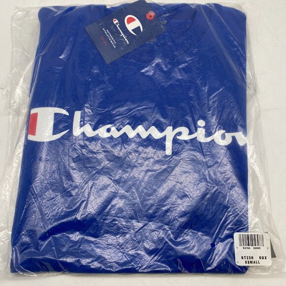 Champion BLUE Crew Neck Short Sleeve T-shirt Men's US Size X-Small - Picture 5 of 5